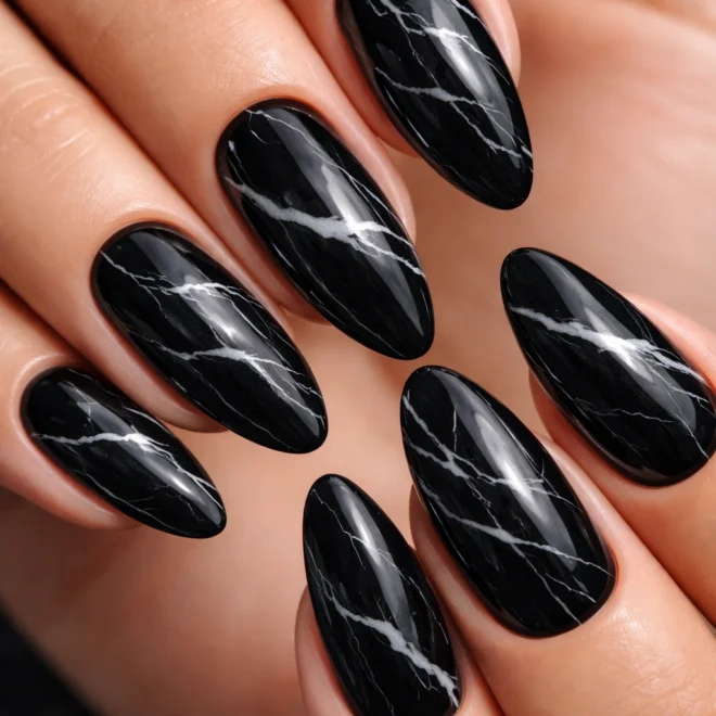 20 Marble Almond Nail Ideas