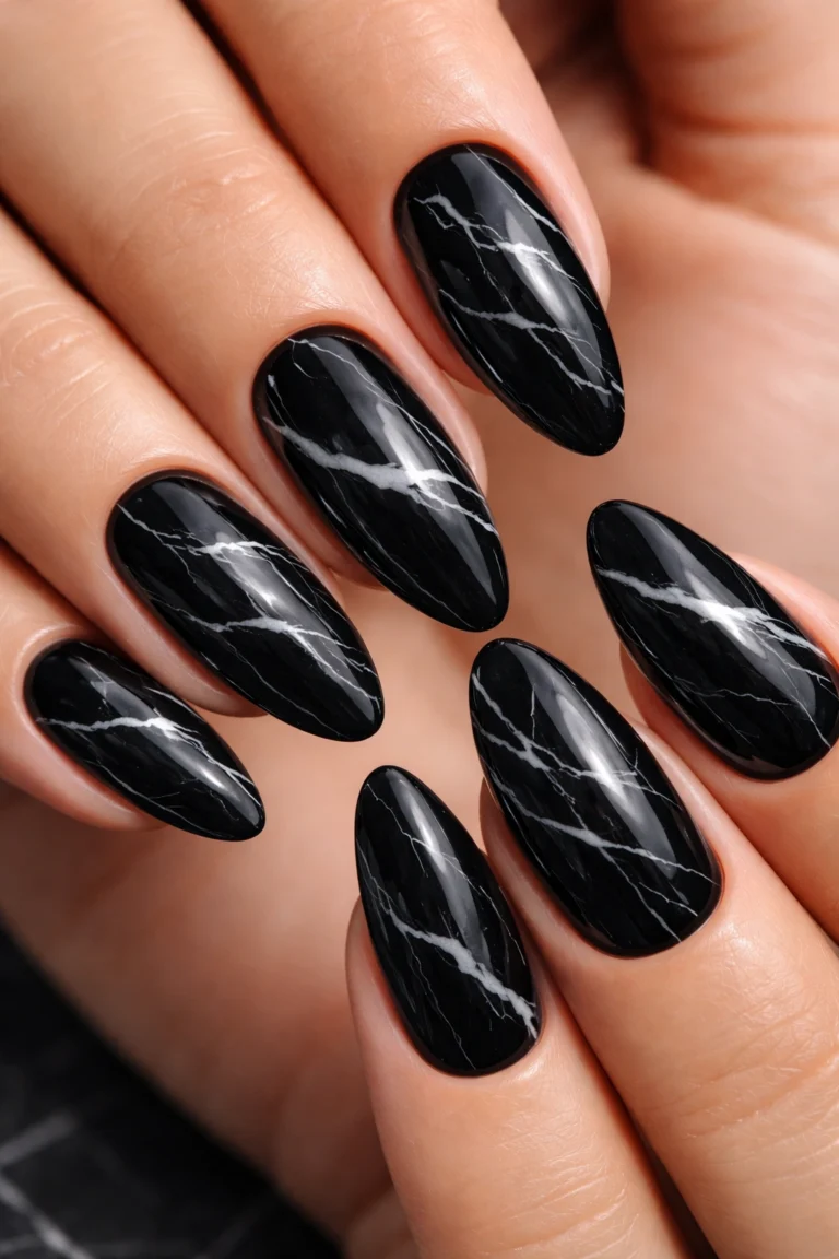 20 Marble Almond Nail Ideas
