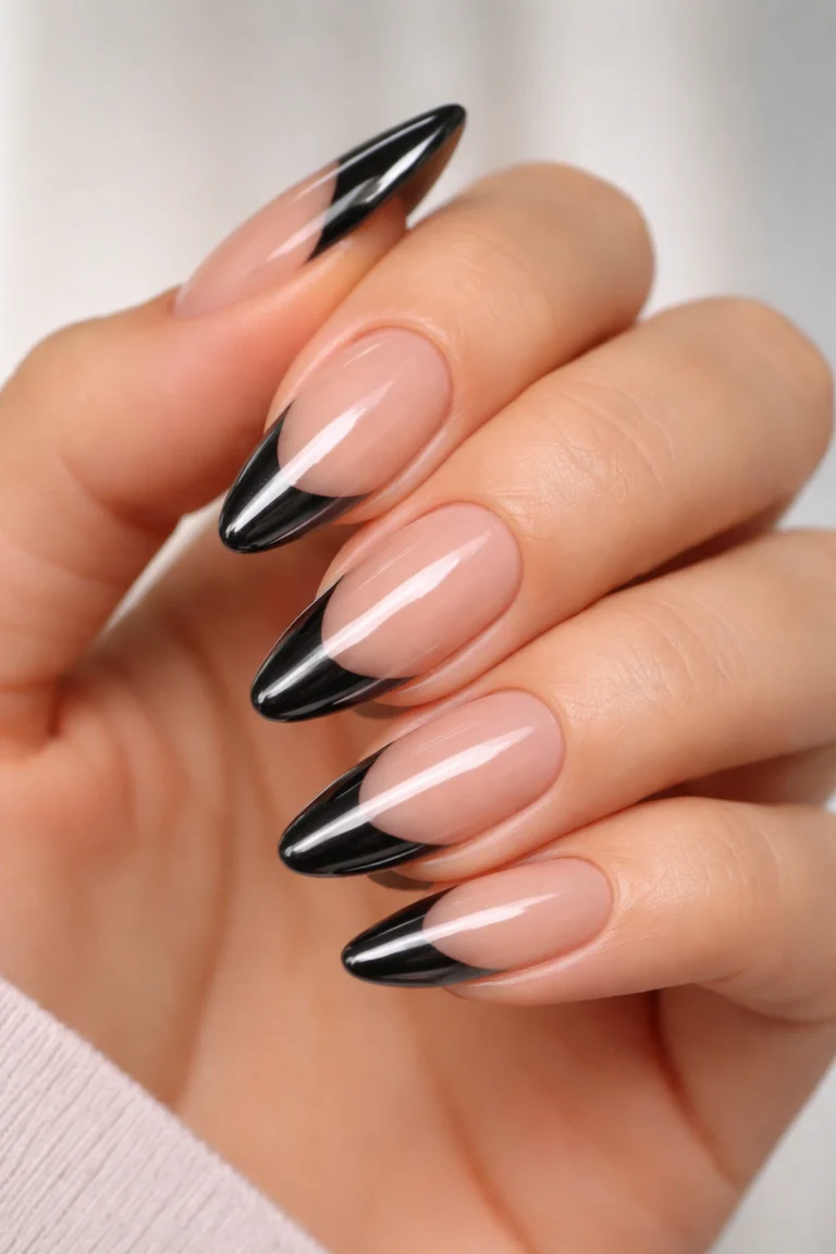 20 Black Chrome Almond Nail Ideas