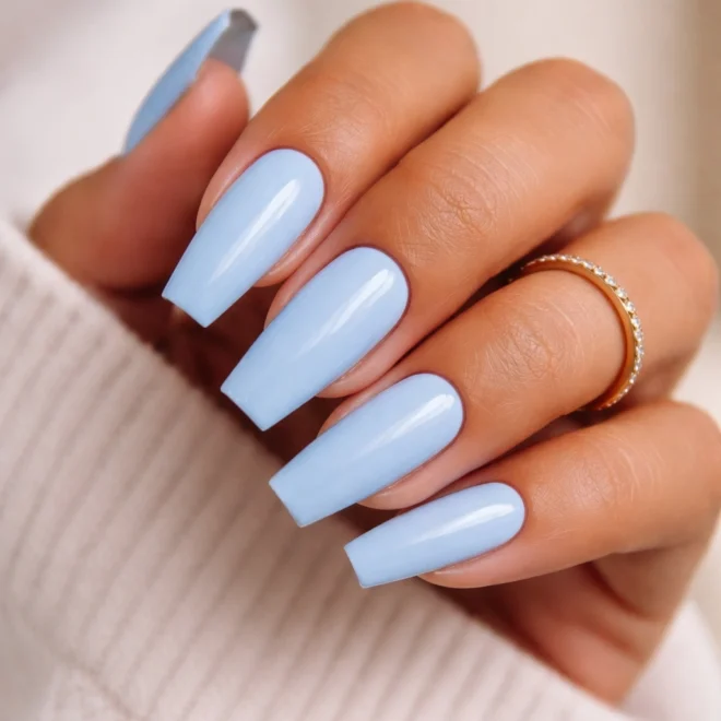 15 Blue Coffin Nails From Baby to Navy Blue