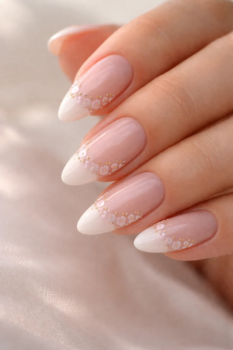 20 Floral Almond Nail Ideas With Petal Details