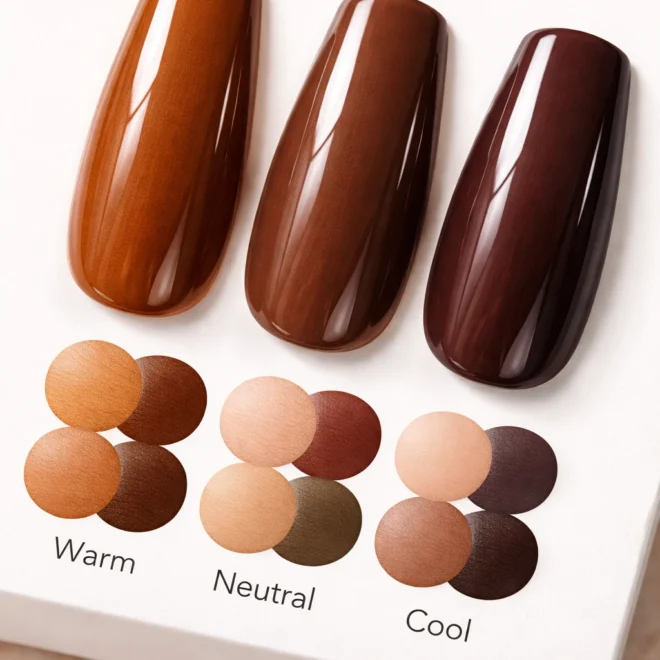 15 Brown Coffin Nails for a Warm Look