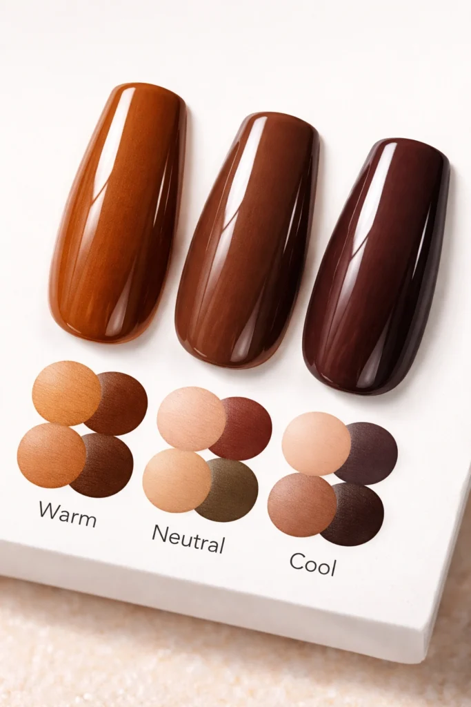 15 Brown Coffin Nails for a Warm Look