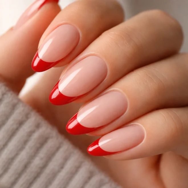 20 Cherry Red Almond Nail Ideas