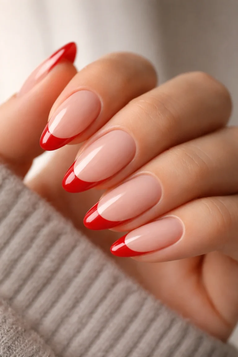 20 Cherry Red Almond Nail Ideas