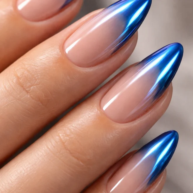 20 Blue French Tip Almond Nail Ideas