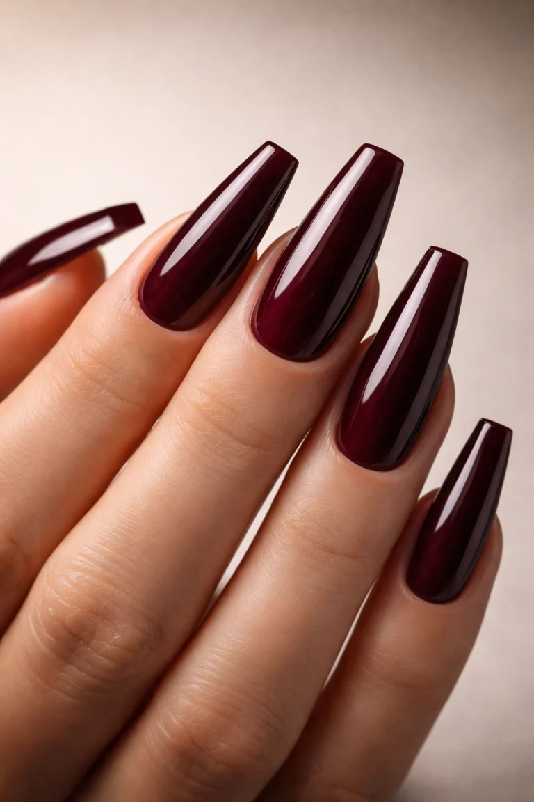 15 Burgundy Coffin Nails for Your Next Manicure