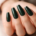 15 Dark Green Coffin Nails You Will Love
