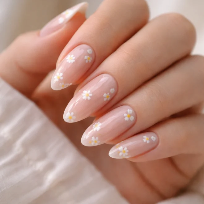 20 Floral Almond Nail Ideas With Flower Patterns