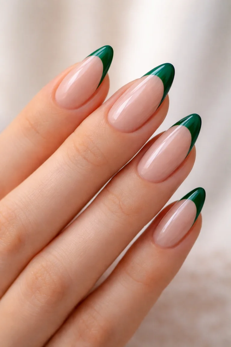 20 Emerald Green Almond Nail Ideas