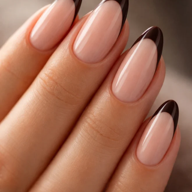 20 Brown French Tip Almond Nail Ideas