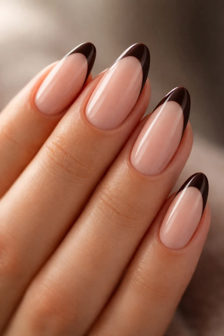 20 Brown French Tip Almond Nail Ideas