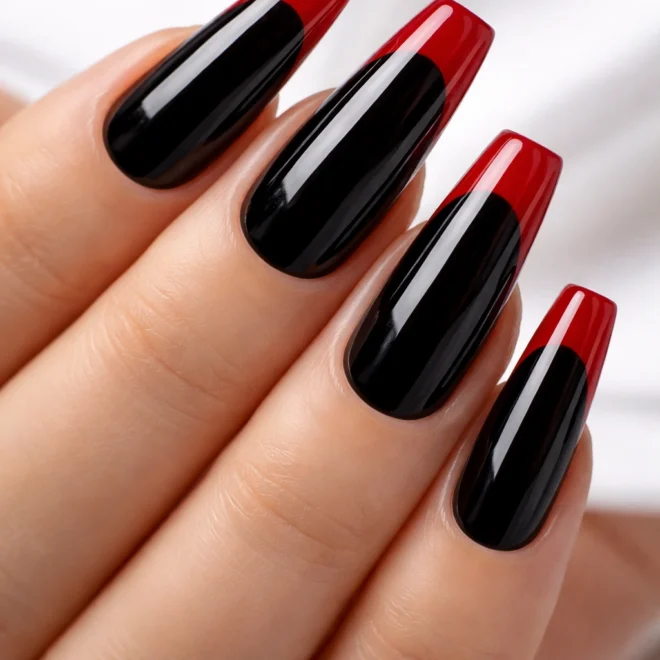 15 Red and Black Coffin Nails for a Bold Look
