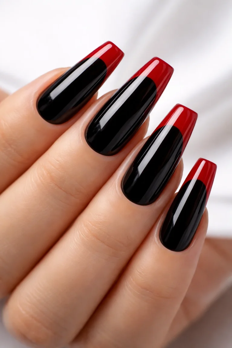 15 Red and Black Coffin Nails for a Bold Look