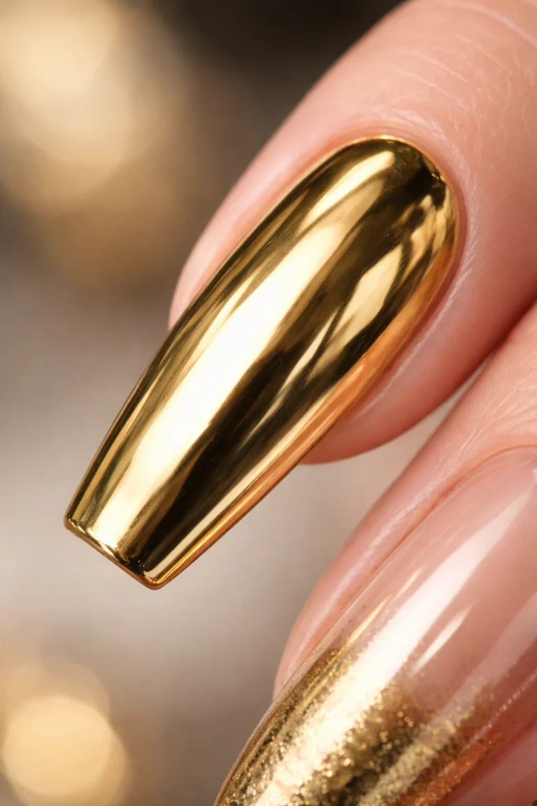 15 Black and Gold Coffin Nails You Will Love