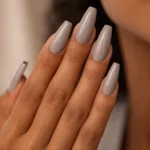 15 Grey Coffin Nails for a Cool Look