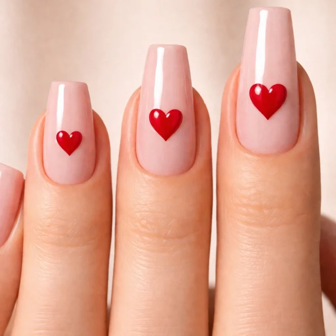 15 Heart Coffin Nails for Your Next Manicure