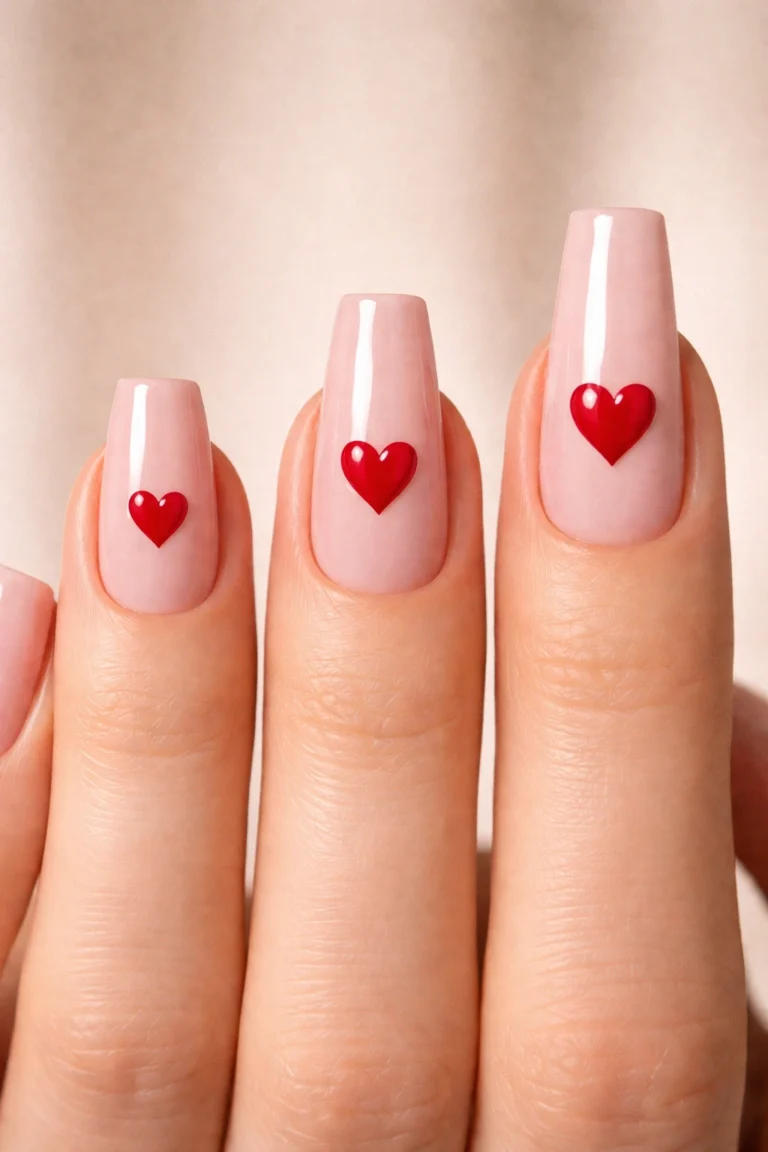 15 Heart Coffin Nails for Your Next Manicure
