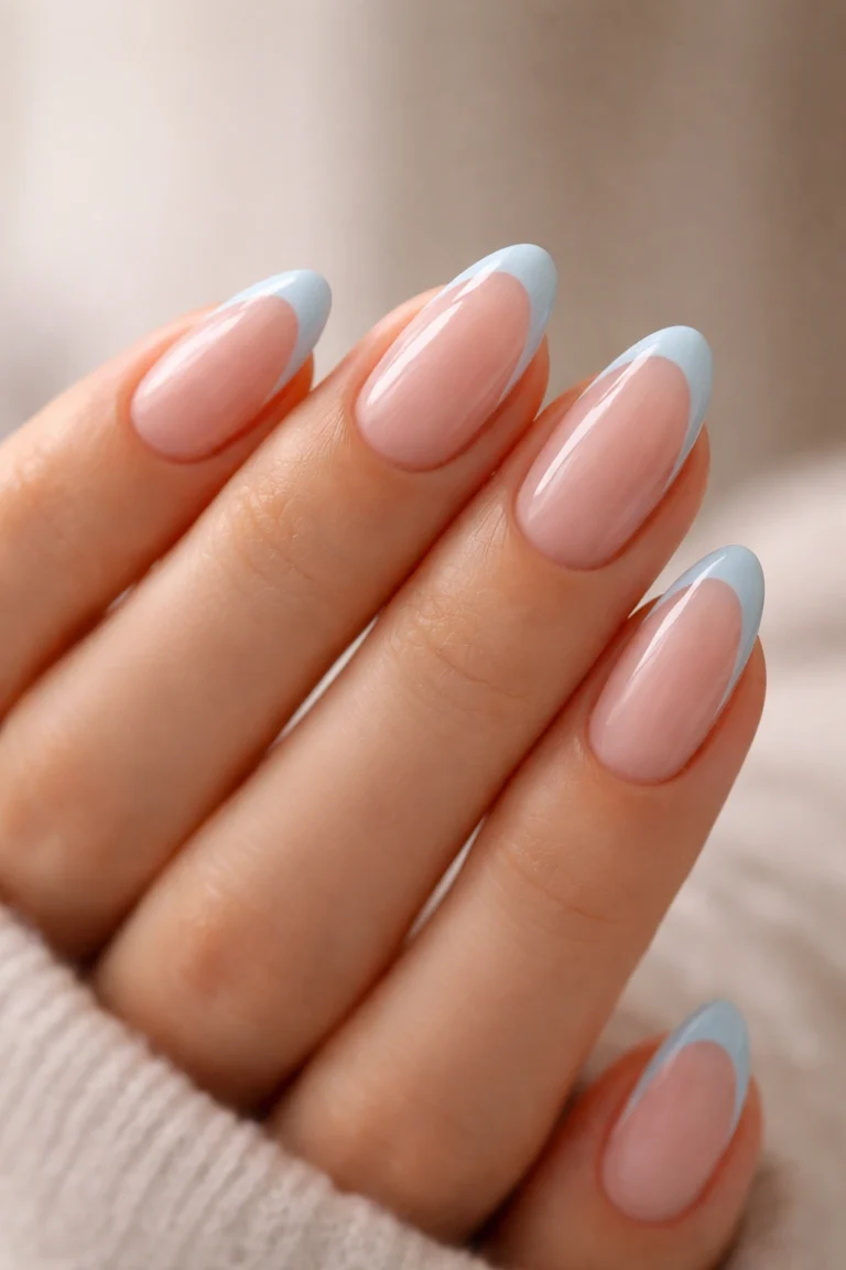 20 Light Blue Almond Nail Ideas