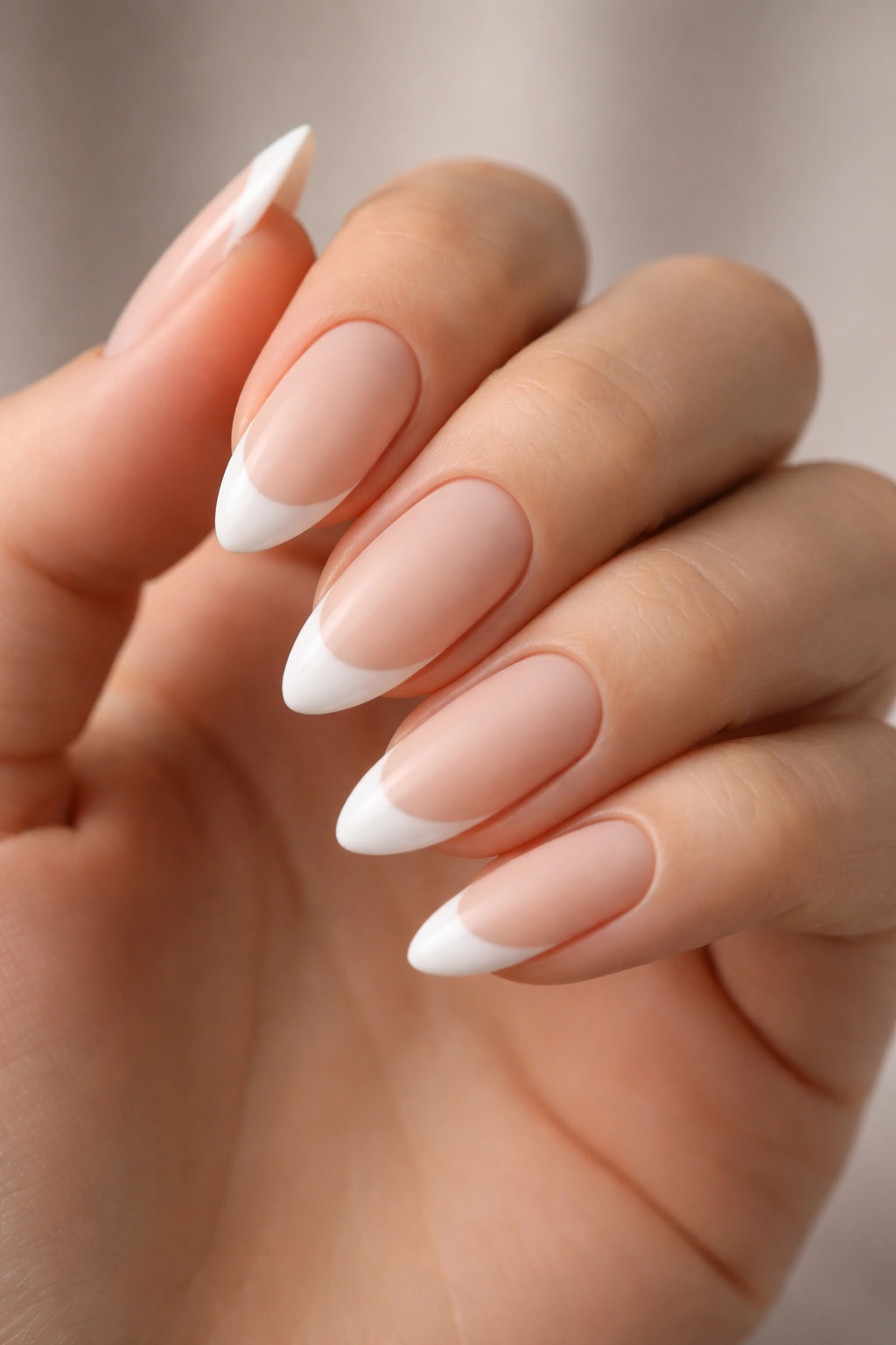 Almond nails with matte base and glossy tip