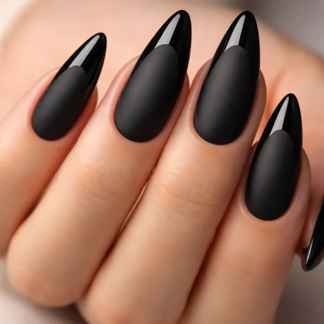 25 Edgy Black Almond Nail Ideas