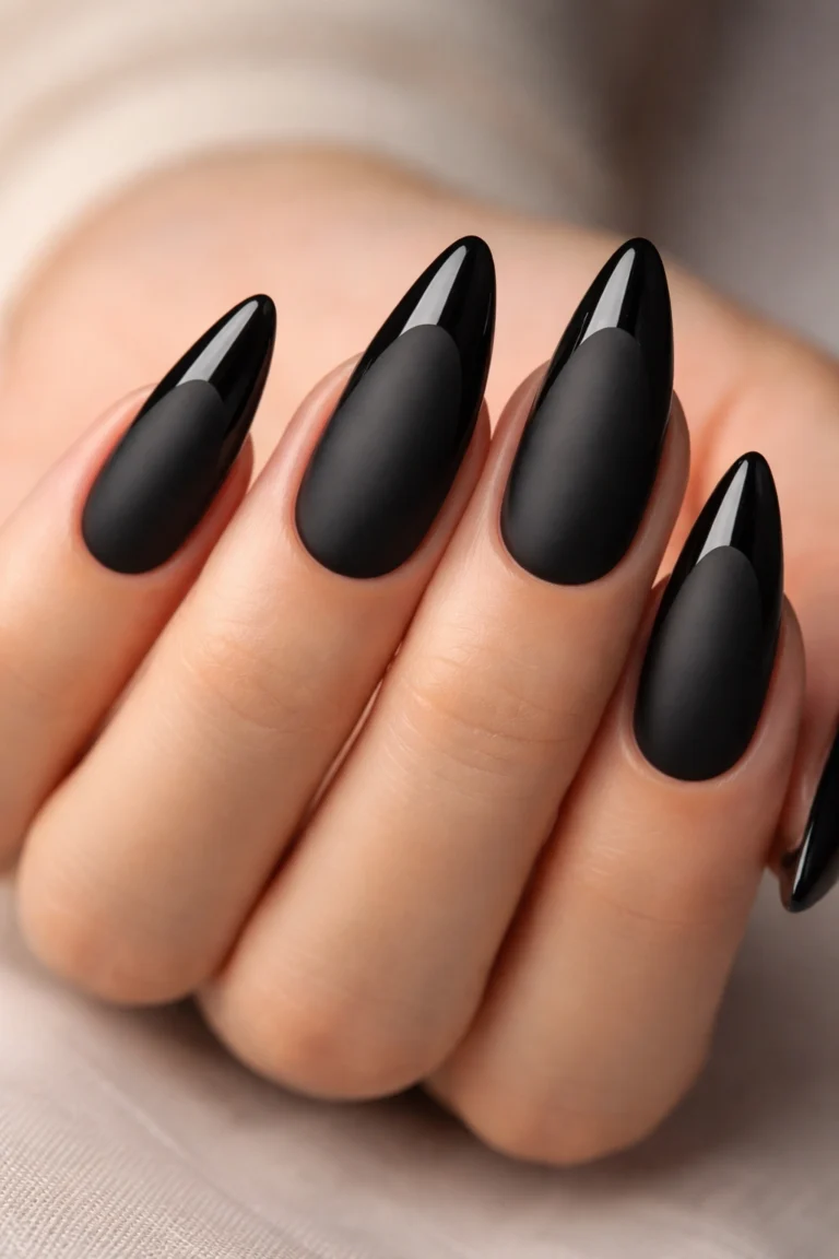 25 Edgy Black Almond Nail Ideas