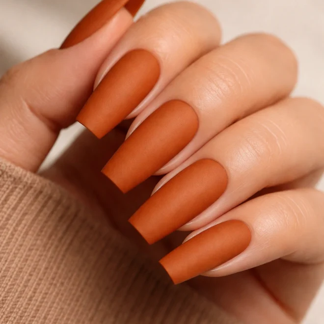 15 Orange Coffin Nails for a Fun Pop of Color