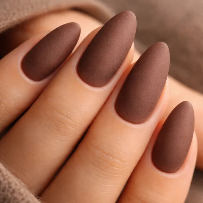 20 Warm Brown Almond Nail Ideas