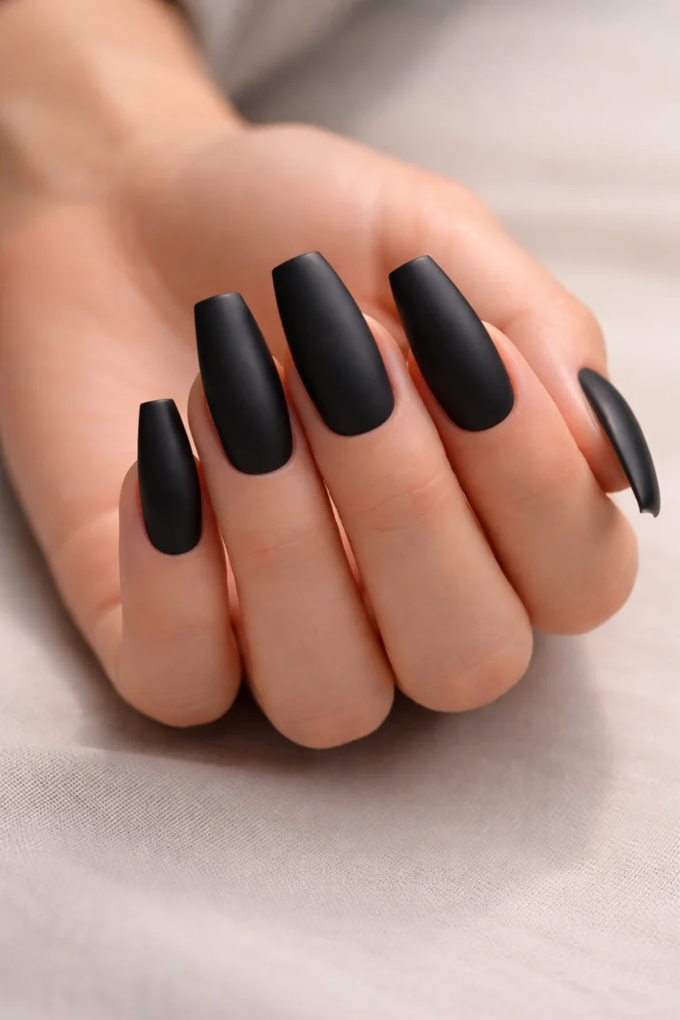 15 Matte Black Coffin Nails That Look Sharp
