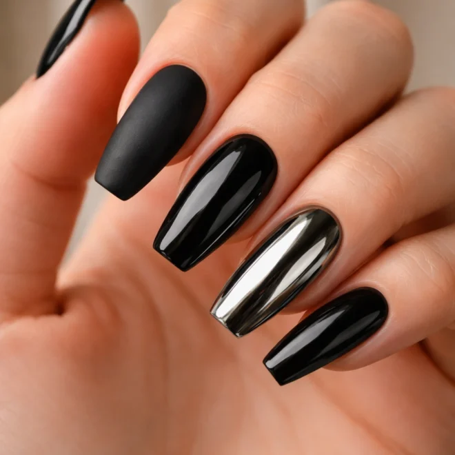 15 Black Coffin Nails From Matte to Glossy