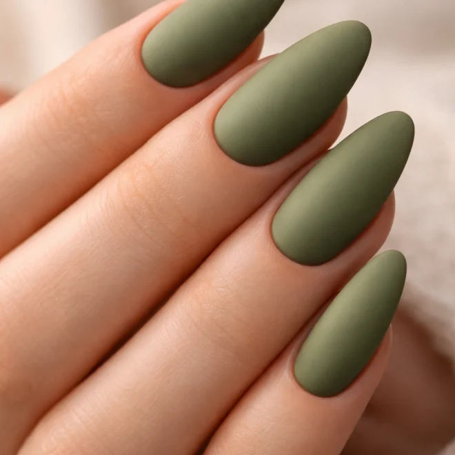 20 Dark Green Almond Nail Ideas