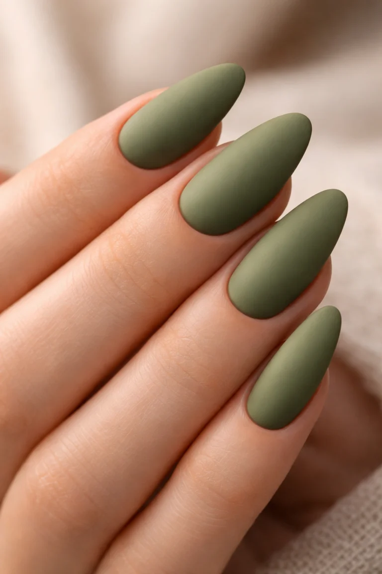 20 Dark Green Almond Nail Ideas