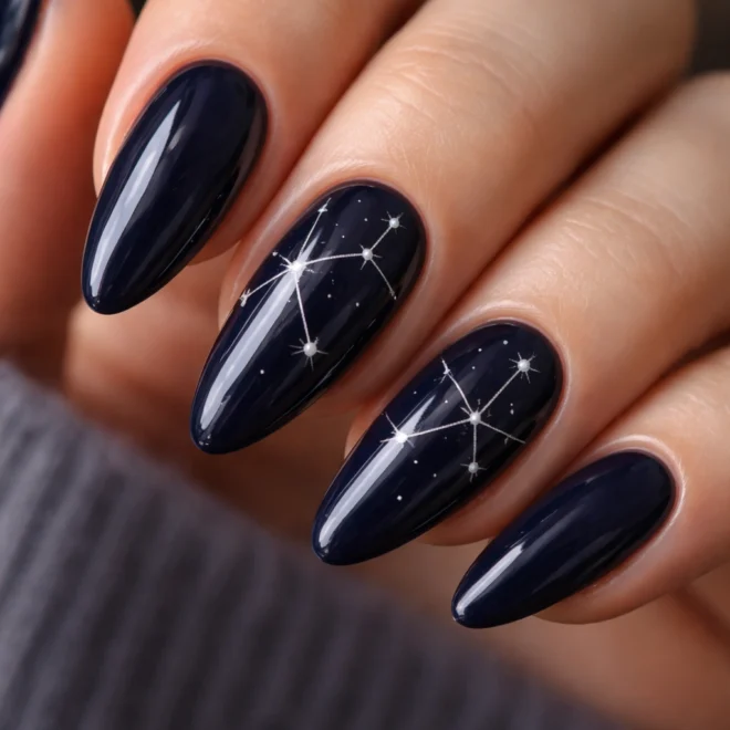 15 Star Almond Nail Ideas With Celestial Details