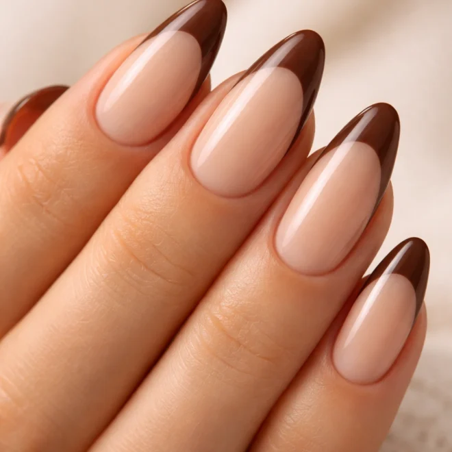 20 Earthy Brown Almond Nail Ideas
