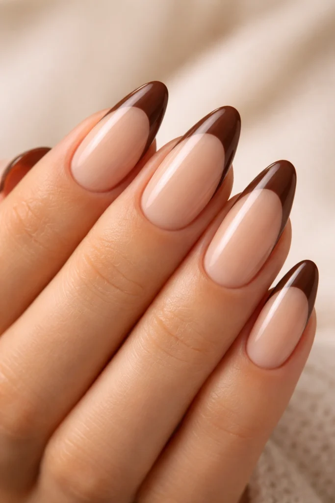20 Earthy Brown Almond Nail Ideas
