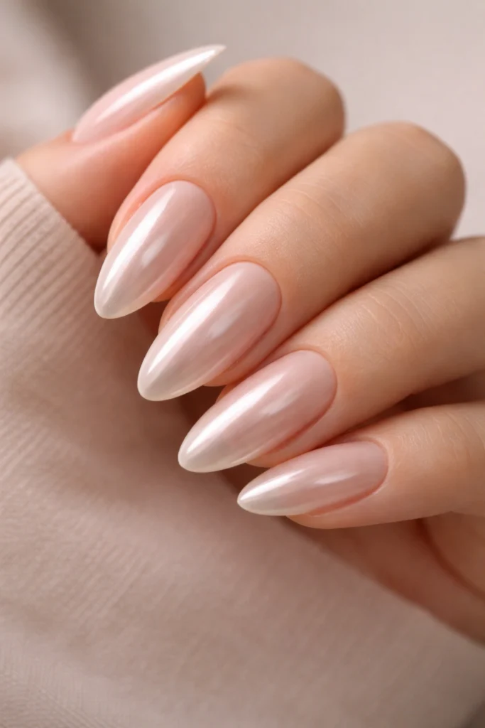 20 Nude Chrome Almond Nail Ideas