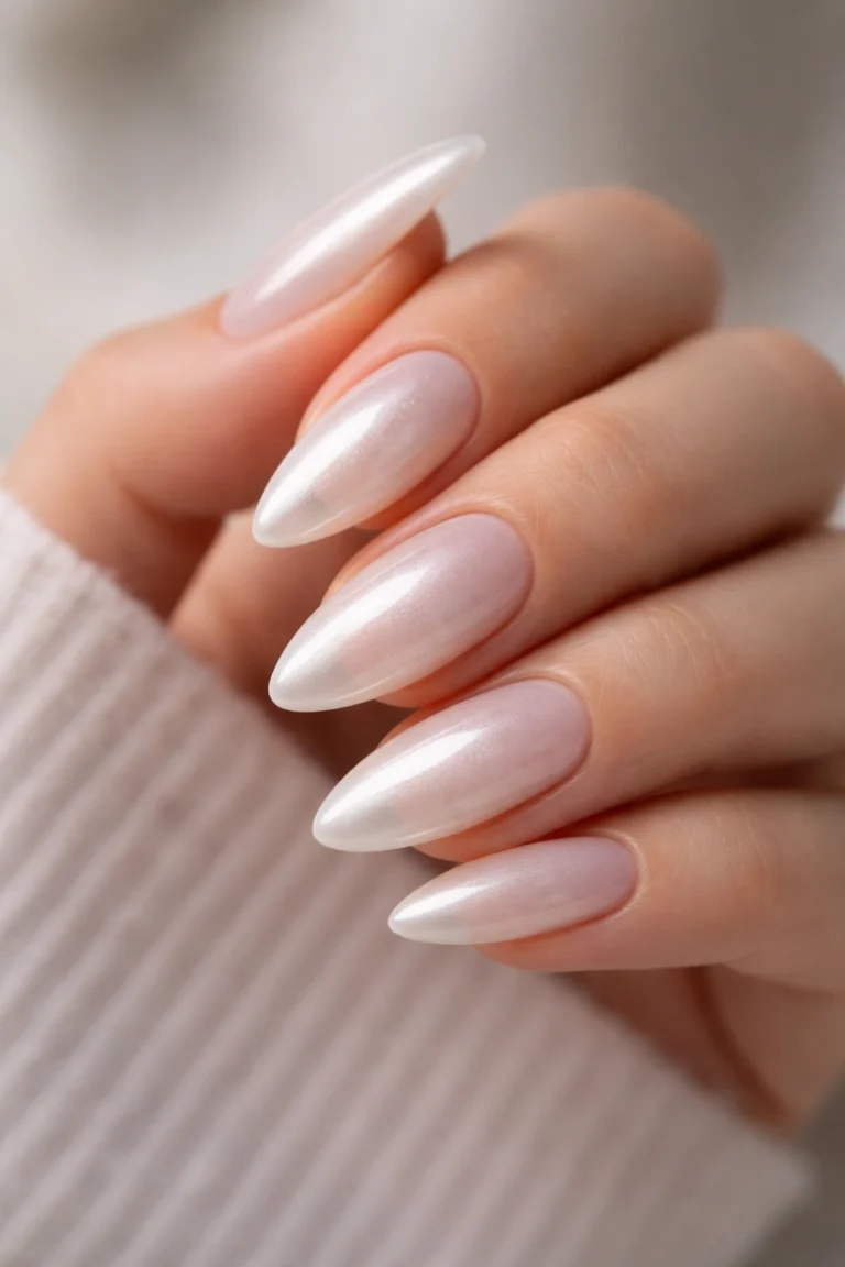 20 White Chrome Almond Nail Ideas