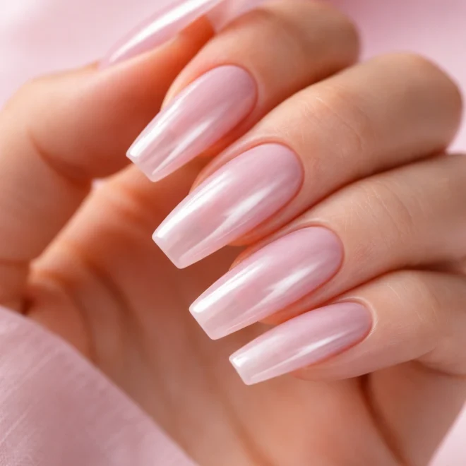 15 Pink Chrome Coffin Nails for a Glossy Look