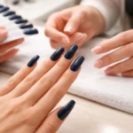 15 Dark Blue Coffin Nails for Your Next Manicure
