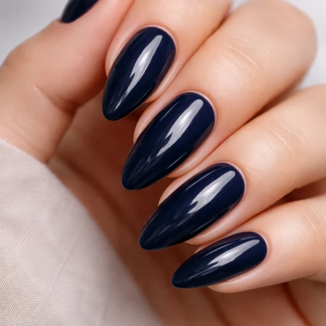20 Navy Blue Almond Nail Ideas