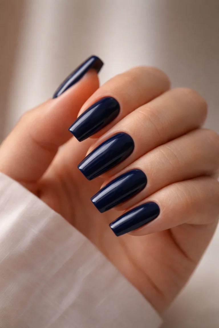 15 Navy Blue Coffin Nails for a Rich Look