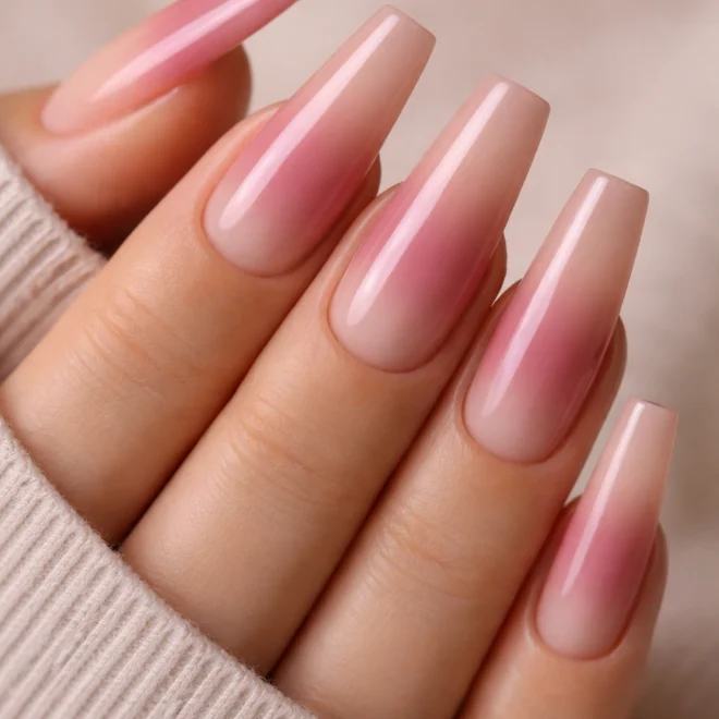 12 Pink Ombre Coffin Nails That Blend