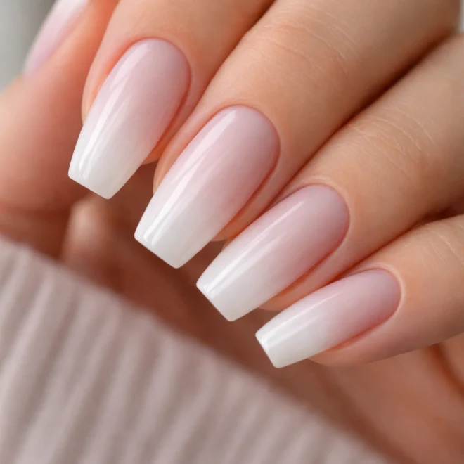 15 Milky White Coffin Nails for a Soft Look