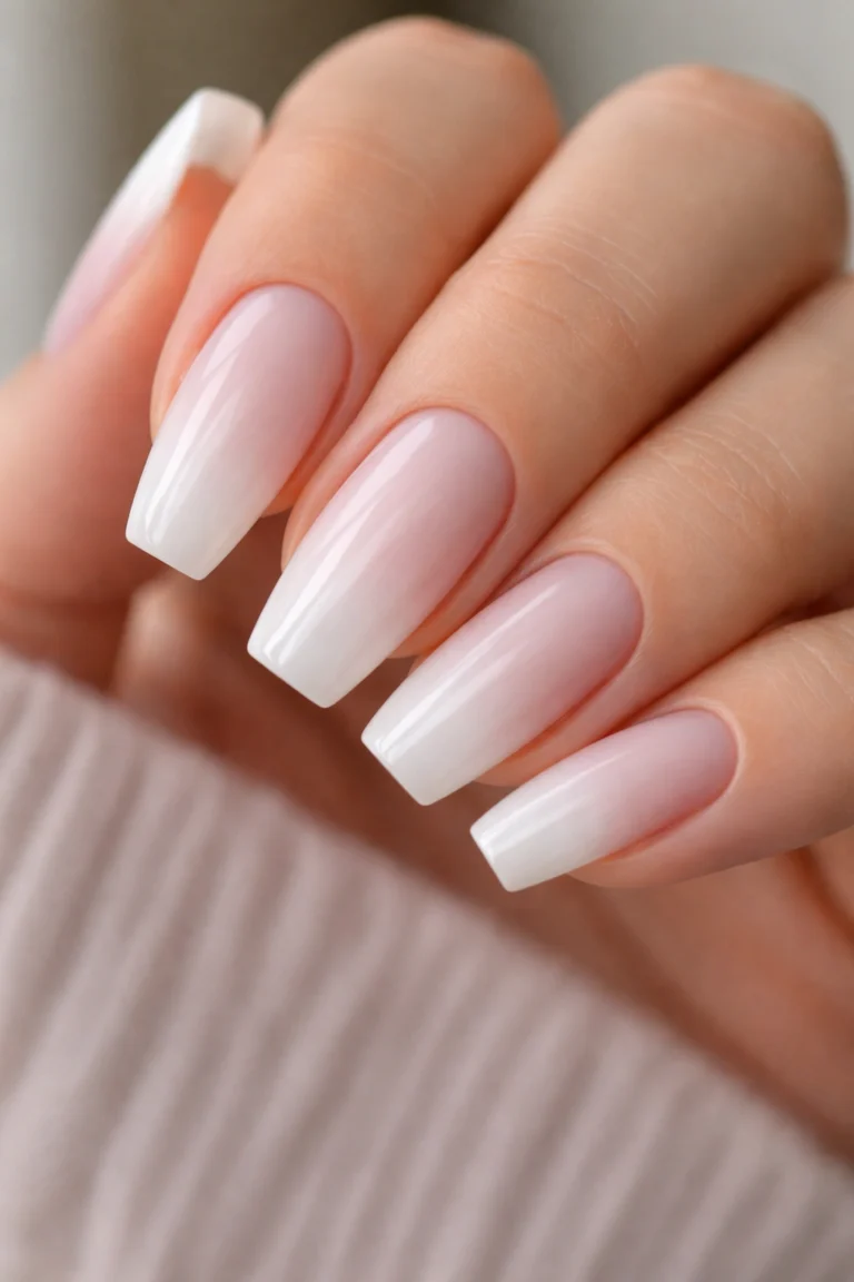 15 Milky White Coffin Nails for a Soft Look