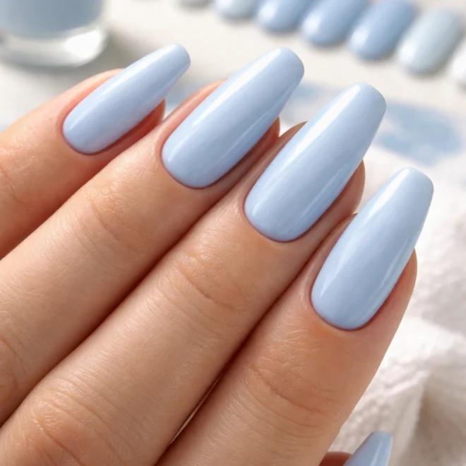15 Baby Blue Coffin Nails You Will Love