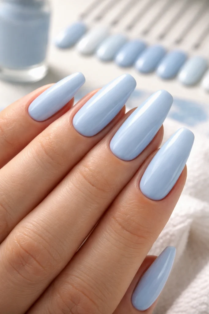 15 Baby Blue Coffin Nails You Will Love