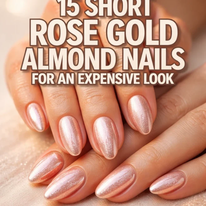 15 Short Rose Gold Almond Nails That Look Expensive