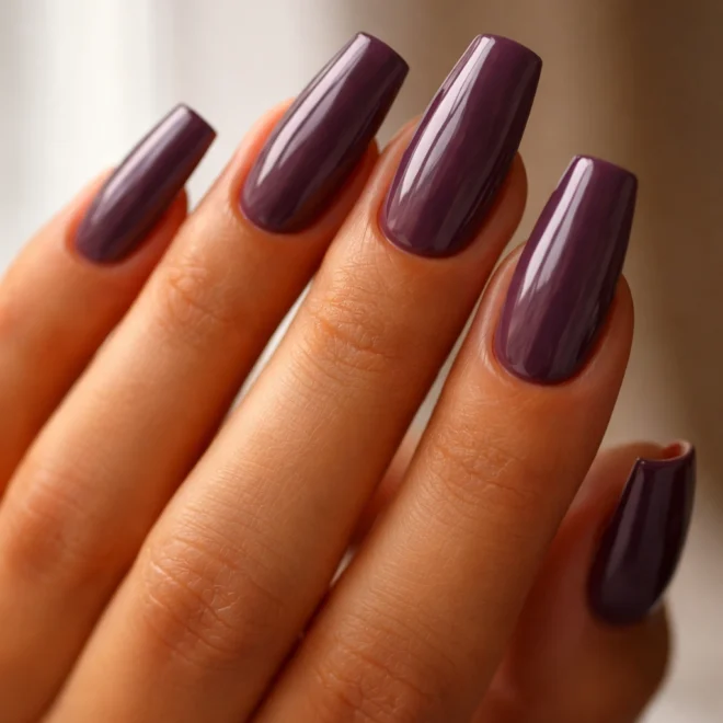 15 Purple Coffin Nails That Look Rich
