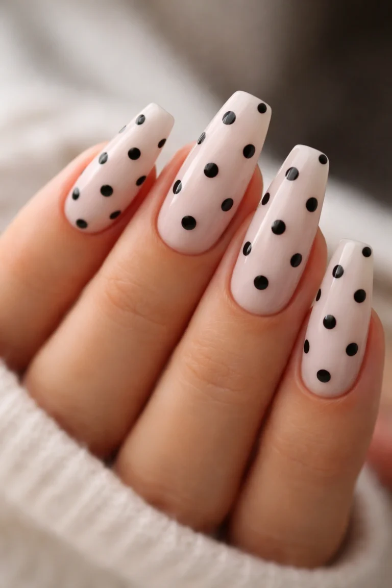 12 Polka Dot Coffin Nails for a Playful Look
