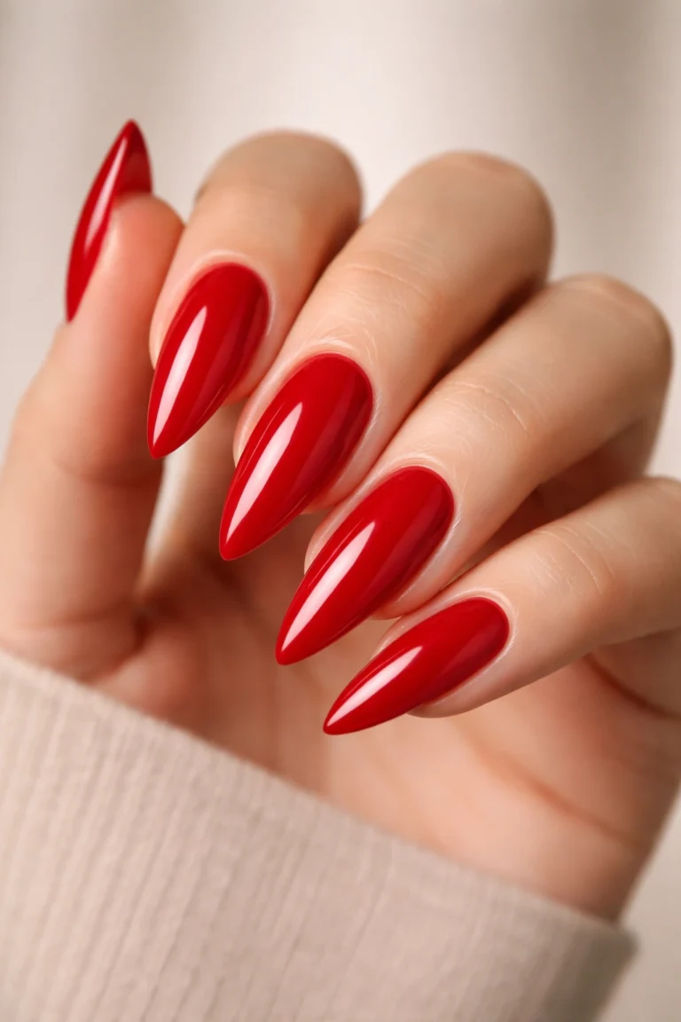 20 Long Red Almond Nail Ideas